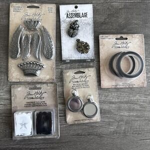 Tim Holtz Idea-ology Art‎ Craft Lot Regal Adornments Tiles Watches Label Tape